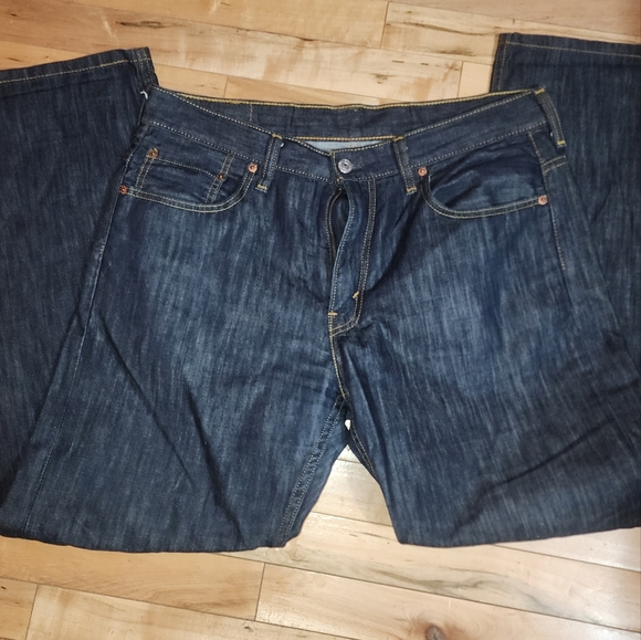 Mens Levi's 569 dark blue denim jeans - Picture 4 of 5